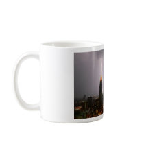 Aerobatic aeroplane in lightning mug