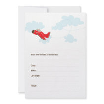 AEROPLANE BIRTHDAY INVITATIONS - RED