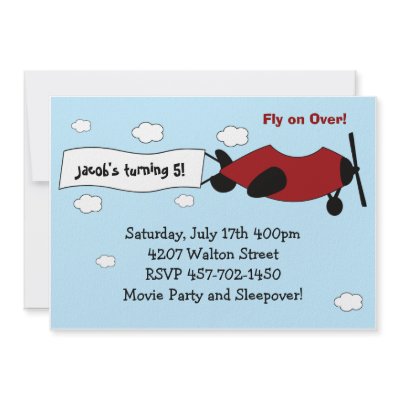 Aeroplane Birthday Party Invitation by eventfulcards