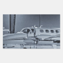 Aeroplane "black white" photo picture HDR T-Shirt Rectangular Sticker