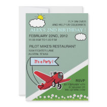 Aeroplane Landing - kids birthday invitation-2