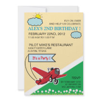 Aeroplane Landing - kids birthday invitation-3