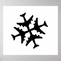 Aeroplane Snowflake Print