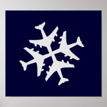 Aeroplane Snowflake Print