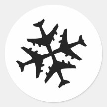 Aeroplane Snowflake Sticker