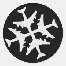 Aeroplane Snowflake Stickers
