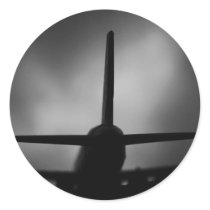 Aeroplane Round Stickers