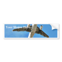 Aeroplane Takeoff On Blue Sky Bumper Sticker