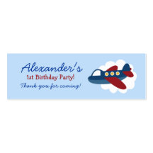 Aeroplane Transportation Birthday Favour Tag Business Card
