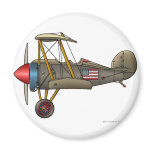 Aeroplane Vintage Biplane Magnets