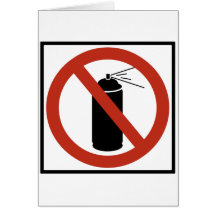 Aerosol Spray Prohibition Highway Sign Greeting Cards