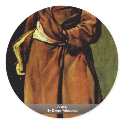 Aesop By Diego Velázquez Round Stickers by Artcollection