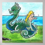 Aesop's Dragon and Mermaid posters