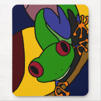 AF-Abstract Art Tree Frog Mouse Mat