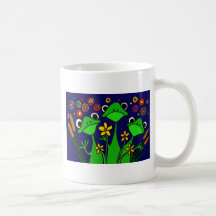 AF- Funny Frog Folk Art Design Mug