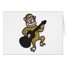 Affe mit Gitarre Karte