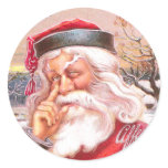Affectionately Yours Santa Claus Vintage Christmas Round Stickers