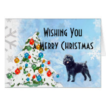Affenpinscher Christmas Tree Card
