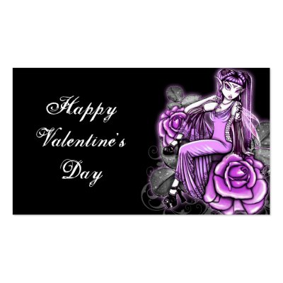 "Affinity"  Pink Valentines Day Rose Fae Gift Tags Business Card by mykajelina