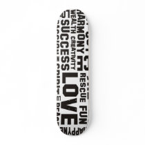 affirmations black - background clear skateboard decks
