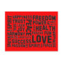 affirmations black | fire red postcard