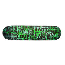 affirmations black - green paint skate board