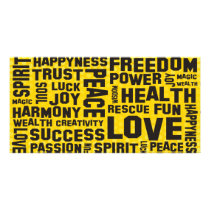affirmations black - yellow dots photo greeting card
