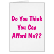 afford me pink greeting card