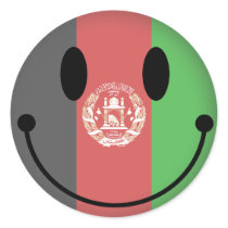 Afganistan Smiley Round Sticker