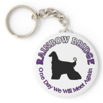 AFGHAN DOG RAINBOW BRIDGE SYMPATHY KEYCHAIN