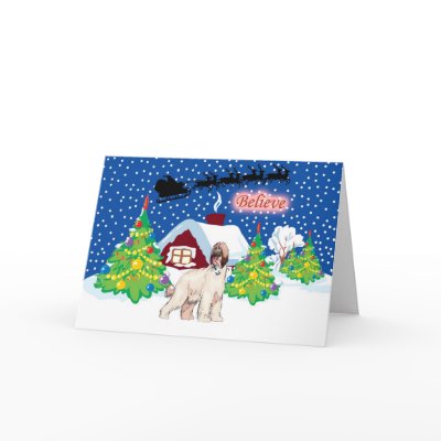 Afghan Hound Believe In Santa Christmas Greeting Card by freespiritdesigns