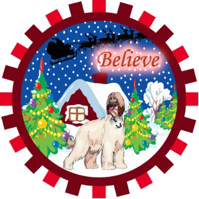 afghan hound believe in santa ornament acrylic cut out by freespiritdesigns