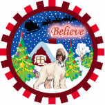 afghan hound believe in santa ornament photo sculptures