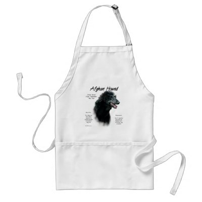 Afghan Hound (blk) History Design Aprons by GreyWolfCreation