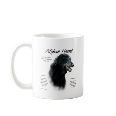 Afghan Hound (blk) History Design Coffee Mugs by GreyWolfCreation