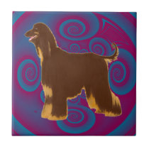 Afghan Hound Brown Tile