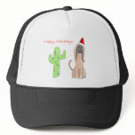 Afghan Hound Cactus Christmas Trucker Hats