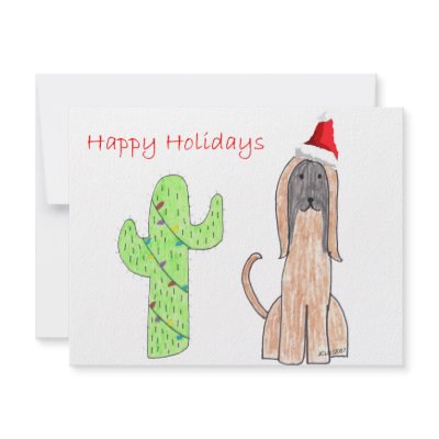 Afghan Hound Cactus Christmas Invites by giftsjustforuholiday