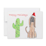 Afghan Hound Cactus Christmas invitations
