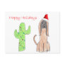 Afghan Hound Cactus Christmas Postcards