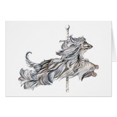Afghan Hound Carousel Jump Greeting Cards by DanesRUs