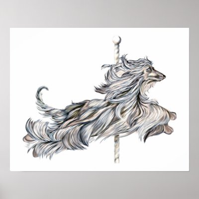Afghan Hound Carousel Jump Print by DanesRUs