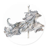 Afghan Hound Carousel Jump Round Sticker