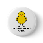 Afghan Hound Chick Button