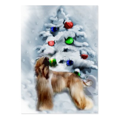 Afghan Hound Christmas Gifts Business Card Template by DogsByDezign