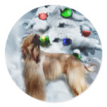 Afghan Hound Christmas Gifts Round Sticker