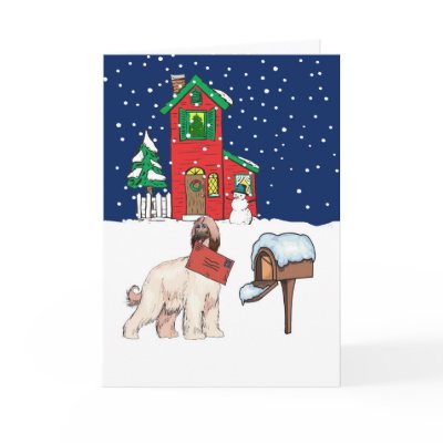 Afghan Hound Christmas Mail Cards by freespiritdesigns