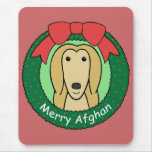 Afghan Hound Christmas Mouse Pad