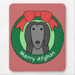 Afghan Hound Christmas Mouse Pads