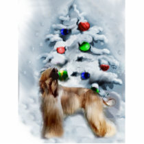 Afghan Hound Christmas Ornament Photo Cutouts